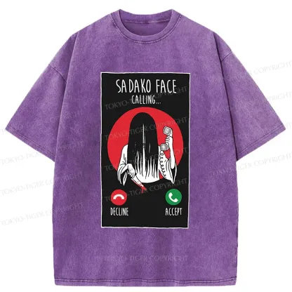 Tokyo-Tiger Sadako Is Calling You Washed T-Shirt