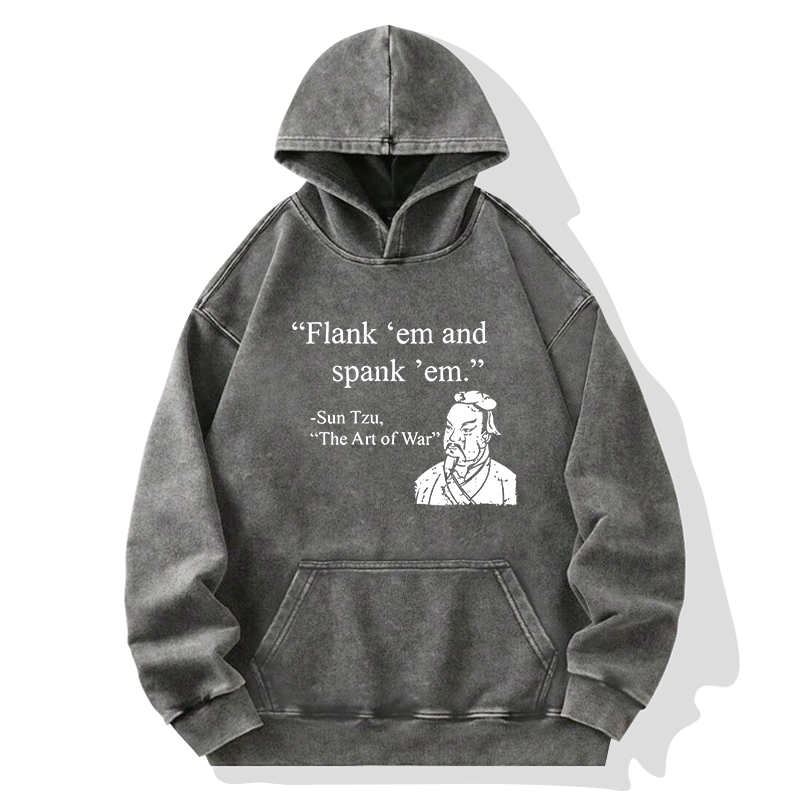 Tokyo-Tiger The Art Of War Funny Washed Hoodie