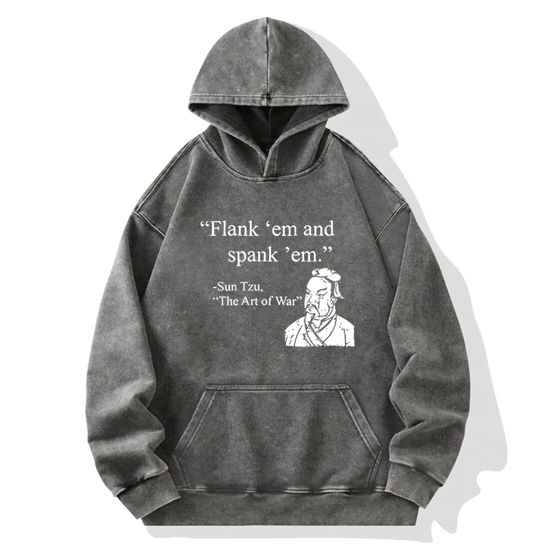 Tokyo-Tiger The Art Of War Funny Washed Hoodie