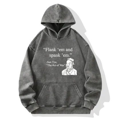 Tokyo-Tiger The Art Of War Funny Washed Hoodie