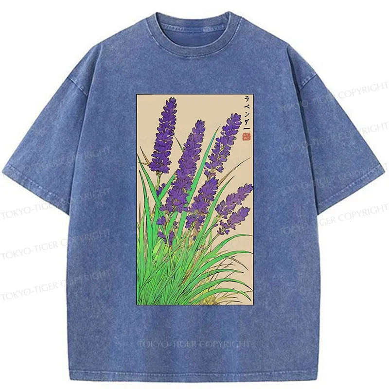 Tokyo-Tiger Japanese Lavender Washed T-Shirt