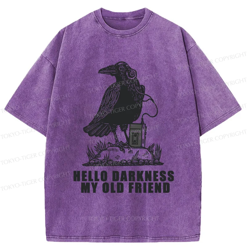 Tokyo-Tiger Crows Listening To Music Washed T-Shirt