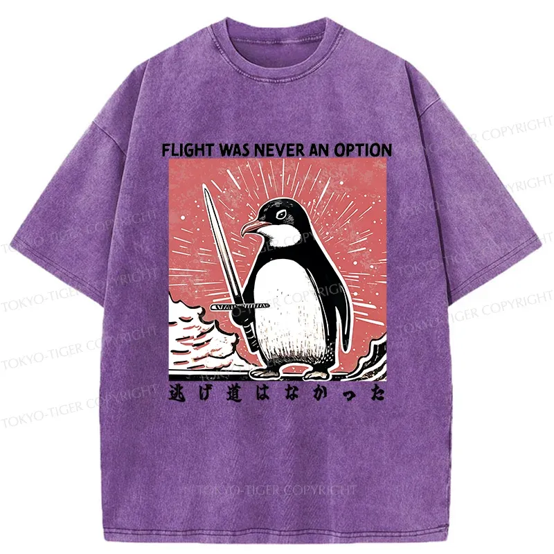 Tokyo-Tiger Fighting Penguin Washed T-Shirt