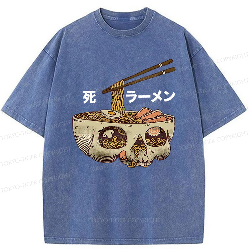 Tokyo-Tiger Skull Ramen Washed T-Shirt