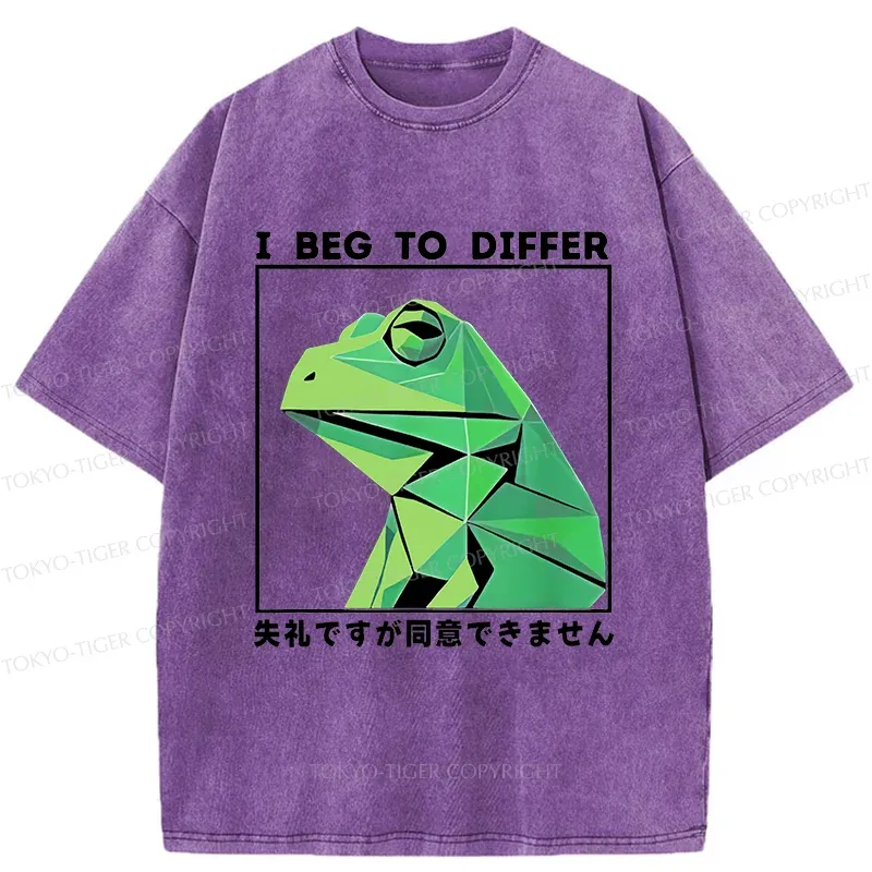 Tokyo-Tiger Funny Frog Meme Washed T-Shirt