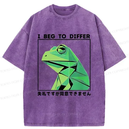 Tokyo-Tiger Funny Frog Meme Washed T-Shirt