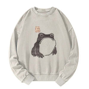 Image of Tokyo-Tiger Matsumoto Hoji woodblock print frog Washed Sweatshirt