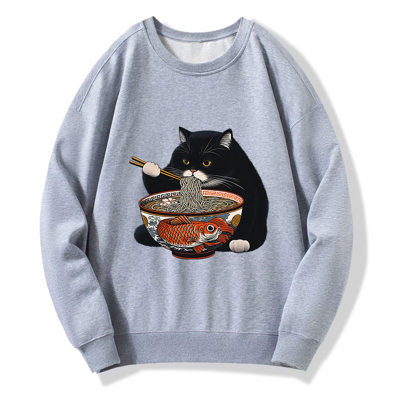 Tokyo-Tiger Fat Cat Eating Ramen Classic Sweatshirt