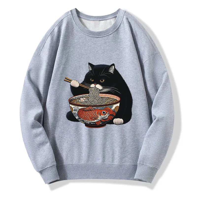 Tokyo-Tiger Fat Cat Eating Ramen Classic Sweatshirt