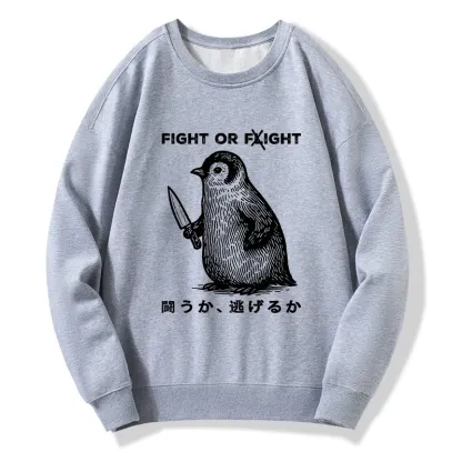 Tokyo-Tiger Funny Fight Or Flight Classic Sweatshirt
