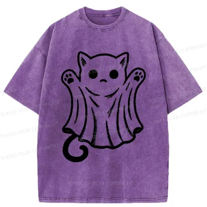 Tokyo-Tiger Cat Ghost Washed T-Shirt
