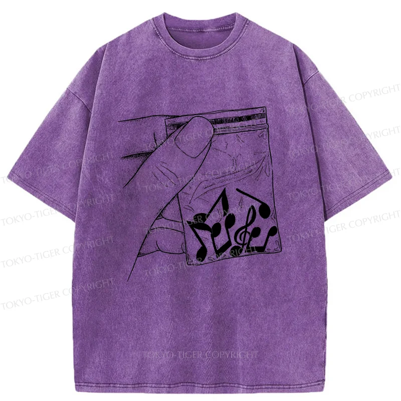 Tokyo-Tiger Music Addiction Washed T-Shirt