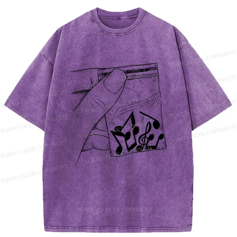 Tokyo-Tiger Music Addiction Washed T-Shirt