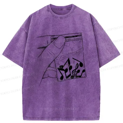 Tokyo-Tiger Music Addiction Washed T-Shirt