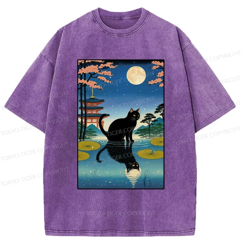 Tokyo-Tiger Moonlight Reflection Washed T-Shirt