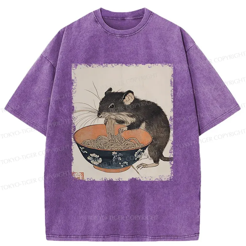 Tokyo-Tiger Mouse Steals Ramen Washed T-Shirt