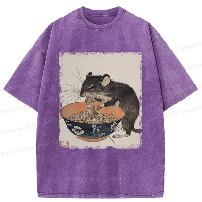 Tokyo-Tiger Mouse Steals Ramen Washed T-Shirt