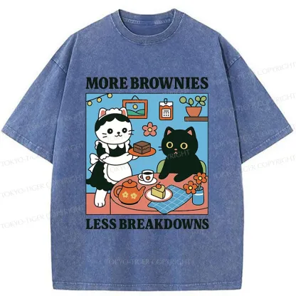 Tokyo-Tiger Cat Dessert Shop Washed T-Shirt