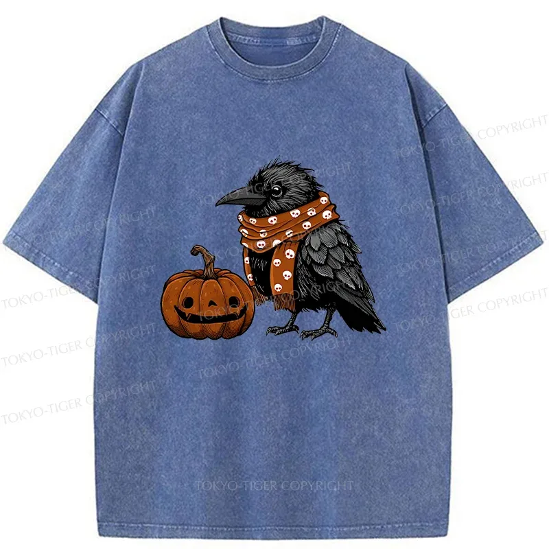 Tokyo-Tiger Christmas Crow Washed T-Shirt