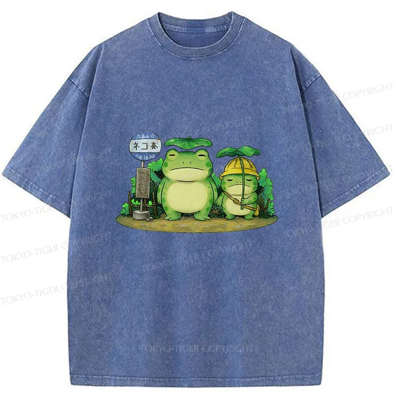 Tokyo-Tiger My Neighbor Frog Washed T-Shirt