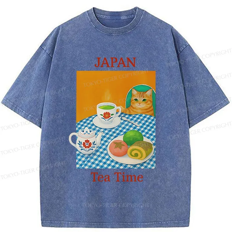 Tokyo-Tiger Japanese Afternoon Tea Washed T-Shirt Sale
