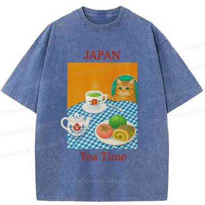 Tokyo-Tiger Japanese Afternoon Tea Washed T-Shirt
