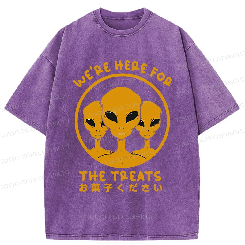 Tokyo-Tiger Alien Asking For Candy Washed T-Shirt