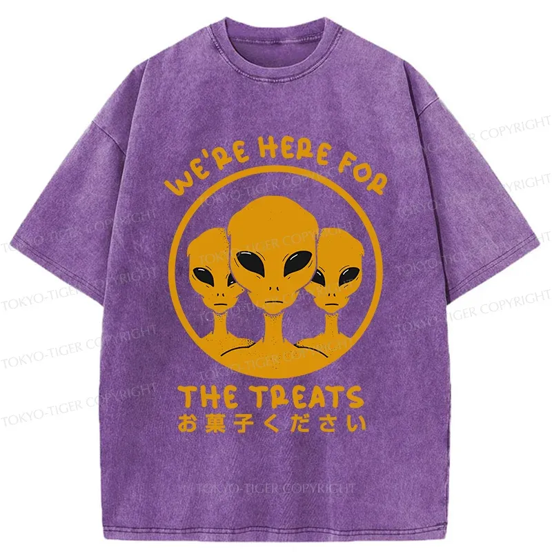 Tokyo-Tiger Alien Asking For Candy Washed T-Shirt