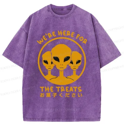 Tokyo-Tiger Alien Asking For Candy Washed T-Shirt