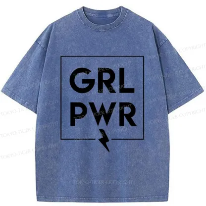 Tokyo-Tiger Girl Power Washed T-Shirt