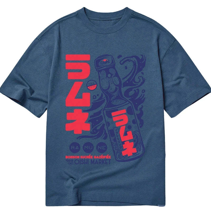 Tokyo-Tiger Ramune Print Japanese Classic T-Shirt