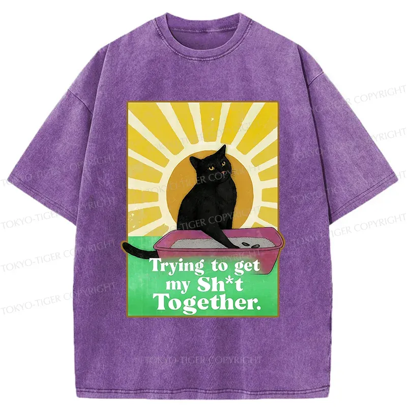 Tokyo-Tiger Cat That Scoops Up Shit Washed T-Shirt