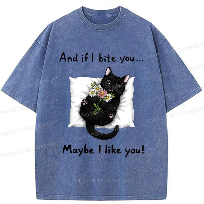 Tokyo-Tiger Cat's Expression Of Love Washed T-Shirt