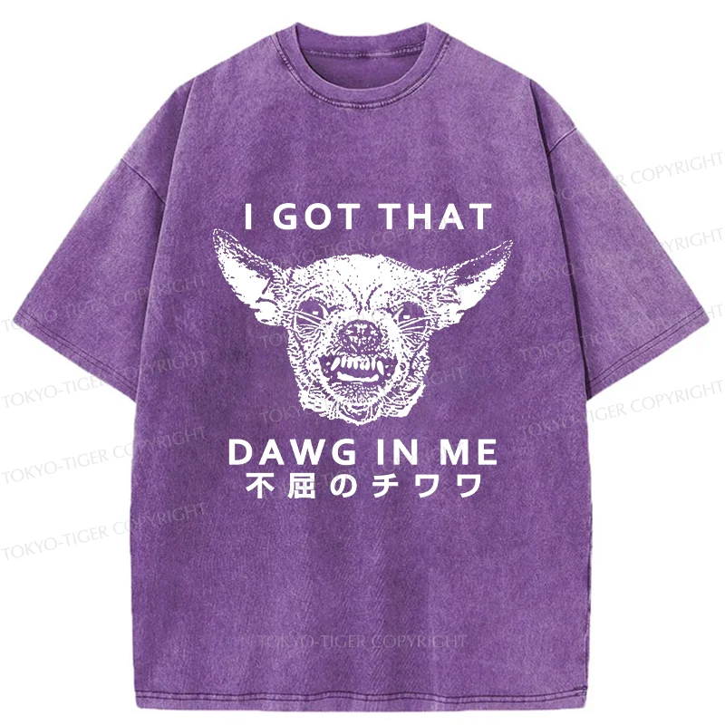 Tokyo-Tiger Indomitable Chihuahua Washed T-Shirt