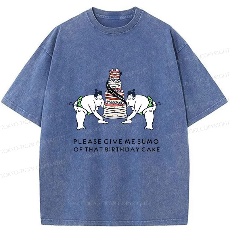 Tokyo-Tiger Sumo Wrestlers Lift The Cake Washed T-Shirt