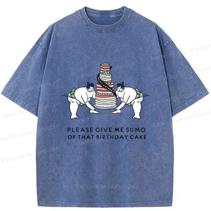 Tokyo-Tiger Sumo Wrestlers Lift The Cake Washed T-Shirt