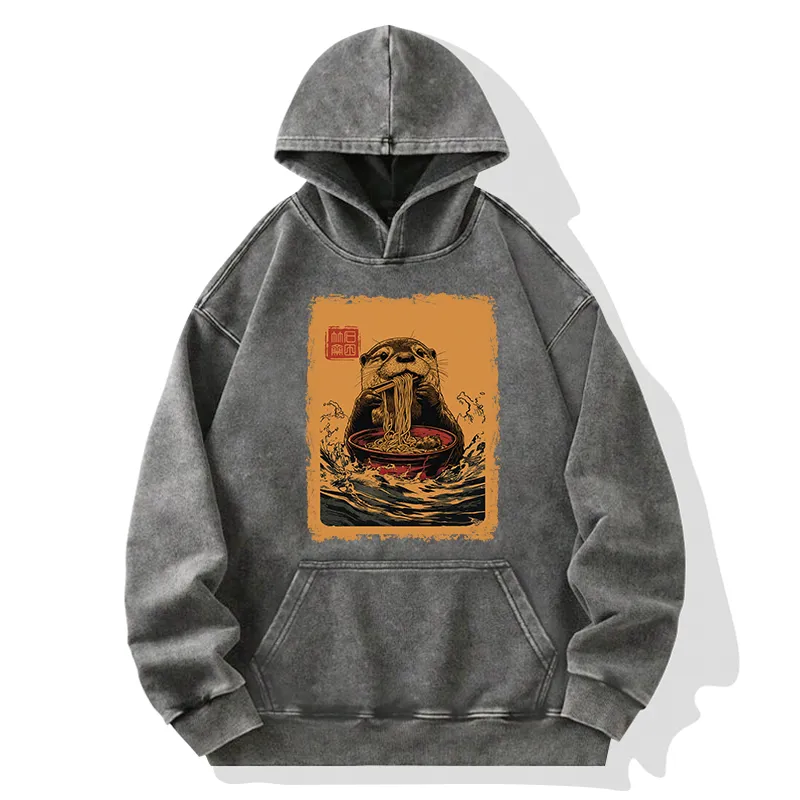 Tokyo-Tiger Ramen Lover Otter Washed Hoodie