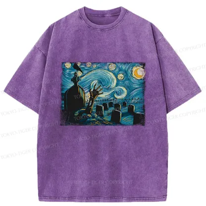 Tokyo-Tiger Halloween Under The Stars Washed T-Shirt