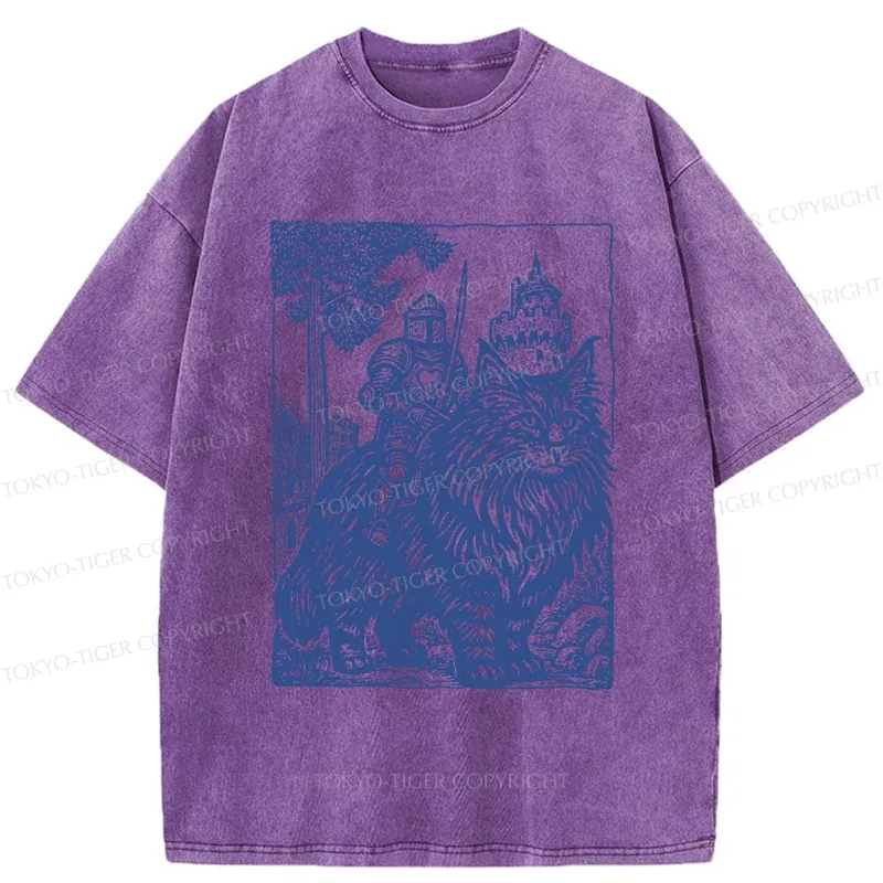 Tokyo-Tiger Cat And Knight Washed T-Shirt