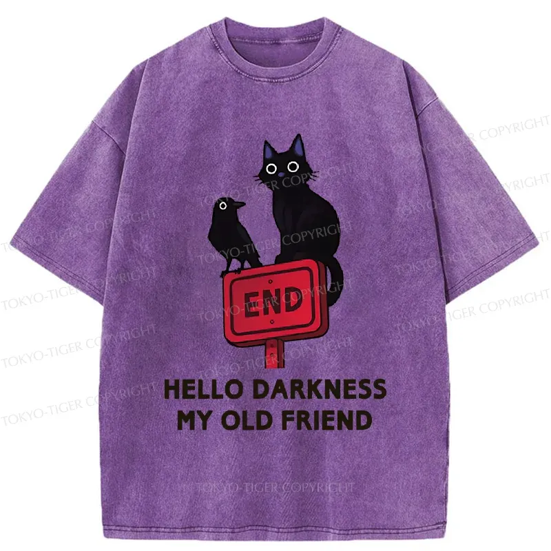 Tokyo-Tiger Black Cat And Crow Washed T-Shirt