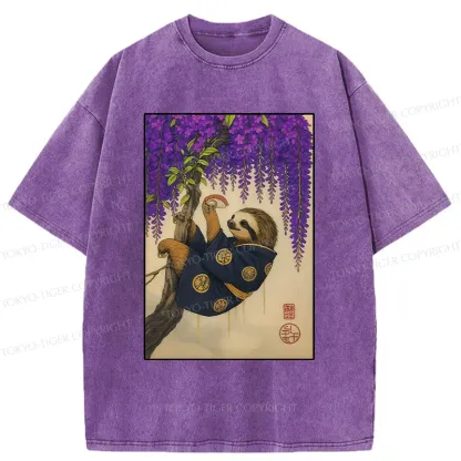 Tokyo-Tiger Japanese Sloth Washed T-Shirt