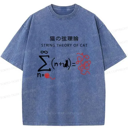 Tokyo-Tiger String Theory Of Cat Washed T-Shirt