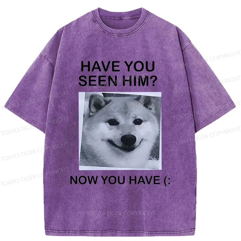 Tokyo-Tiger Funny Dog Washed T-Shirt