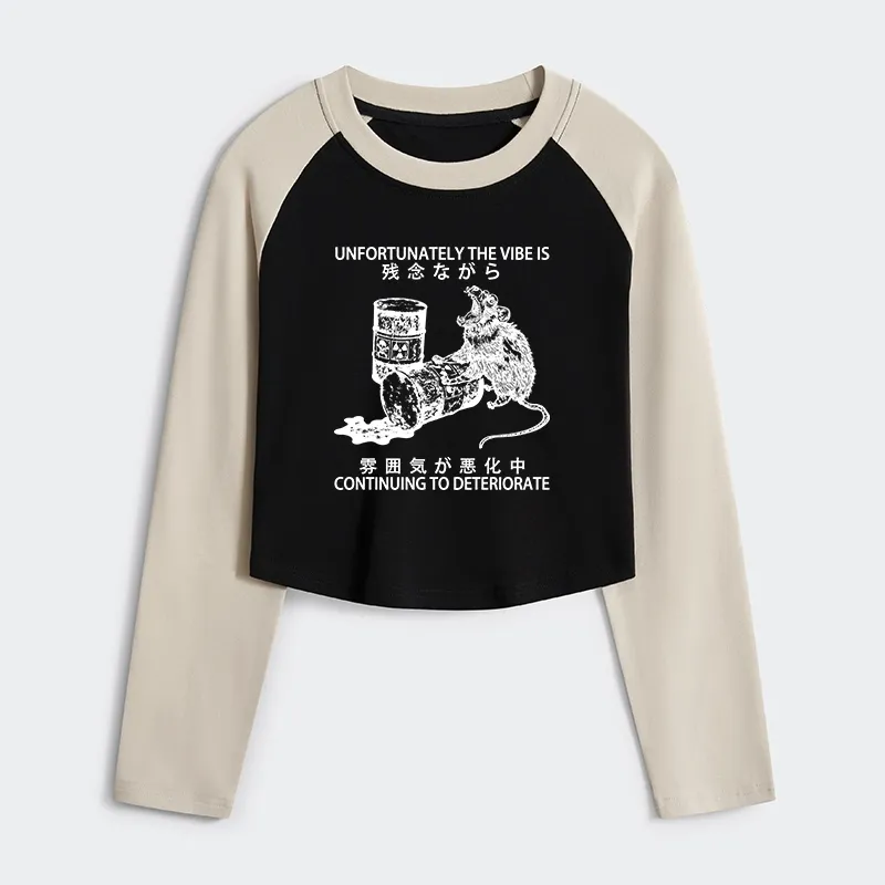 Tokyo-Tiger The Vibe Is Continuing To Deteriorate Women's Crop Raglan T-Shirt