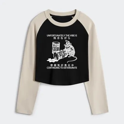 Tokyo-Tiger The Vibe Is Continuing To Deteriorate Women's Crop Raglan T-Shirt