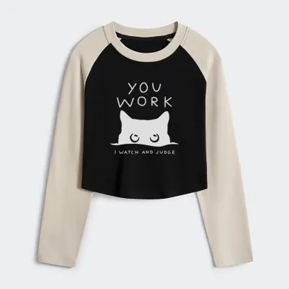Tokyo-Tiger A Cat That Spies Women's Crop Raglan T-Shirt