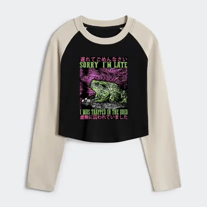 Tokyo-Tiger Frogs Trapped In The Void Women's Crop Raglan T-Shirt