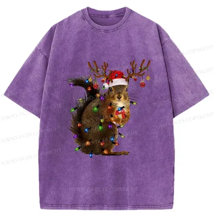 Tokyo-Tiger Christmas Squirrel Washed T-Shirt