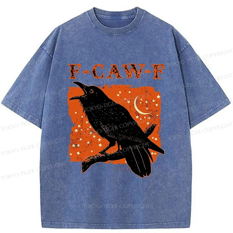Tokyo-Tiger Funny Crow Calls Washed T-Shirt