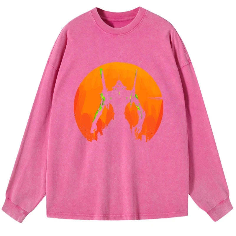 Tokyo-Tiger Robot Warrior Vintage Washed Long Sleeve T-Shirt